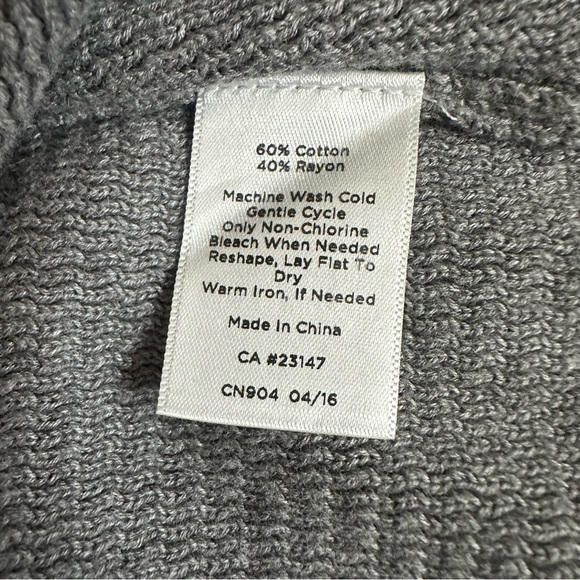Talbots Womens Medium Sweater Cardigan Open Front Split Back Gray Long Sleeve - Picture 6 of 7